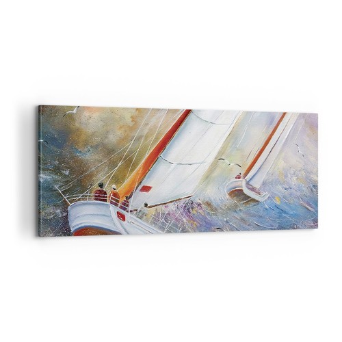 Quadro tela 100x40cm barca - tela,
