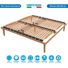 Rete letto in legno a doghe matrimoniale 160x190 con regolatori di portanza