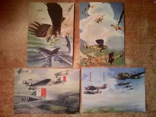 BLOCCO DI 4 CARTOLINE DEL VENTENNIO SERIE ' ARMA AERONAUTICA ' (VIAGGIATE !)