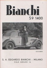 Bianchi S9 1400. Advertising 1937