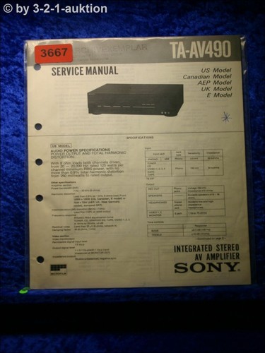 Sony service manual av490 - manual,