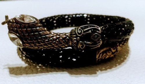 Bracciale cobra serpente nero - bracciale,