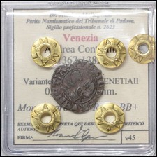 Venezia Doge Andrea Contarini Tornesello Monete medievali italiane Repubblica