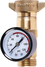 Regolatore di pressione acqua camper in ottone (40-50PSI) con manometro e schermo filtro, 3/4" 