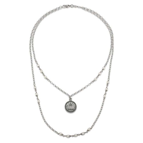 Collana doppio filo con moneta - doppio,