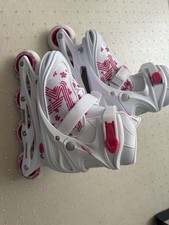 Pattini in linea per bambini bianchi rosa pattini a rotelle taglia 34-37 Roces Jokey Girl