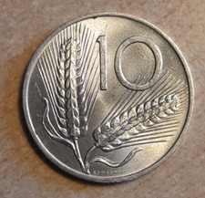 REPUBBLICA ITALIANA 10 LIRE SPIGA 1954