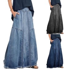 Maxi gonna denim donna retrò
