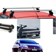 BARRE PORTATUTTO ALLUMINIO PER FIAT BRAVO ANNO 2010+PORTASCI ICEBERG 4 COPPIE 