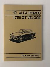 Libretto uso e manutenzione ALFA ROMEO 1750 GT Veloce