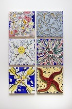 Salvador Dalì - Piastrelle Ceramica 6 Pezzi Edizione La Suite Catalane Piastrelle Dalí