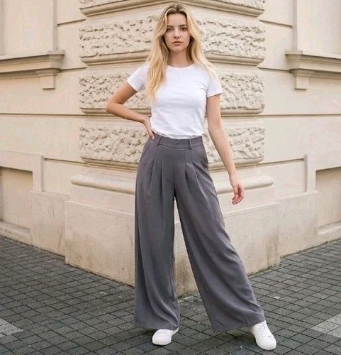 Pantalone donna palazzo taglia - donna,