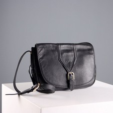 Yves Saint Laurent Borsa Vintage Pelle Nera Italia Anni 70-80 Originale