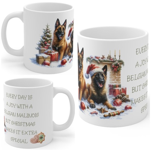 11oz ceramic belgian - ceramic, malinois