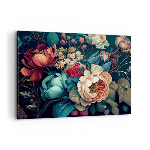 Quadro tela 100x70cm fiori - quadro,
