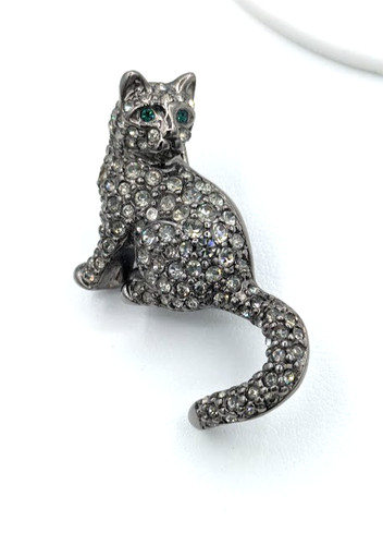 Spilla gatto vintage - , swarovski