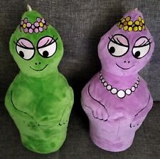 2  BAMBOLE PELUCHE ORIGINALI BARBAPAPA'  BARBABELLA E BARBALALLA GIGANTI 45 CM