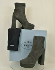 NIB PRADA 1TP221 GRAY SUEDE