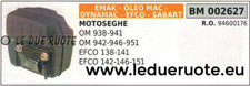94600176 MARMITTA SCARICO SILENZIATORE MOTOSEGA OLEOMAC 938 941 942 946 951