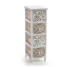 CASSETTIERA IN LEGNO DECORATO 4 CASSETTI 26 X 32 X 80 CM BICOLORE