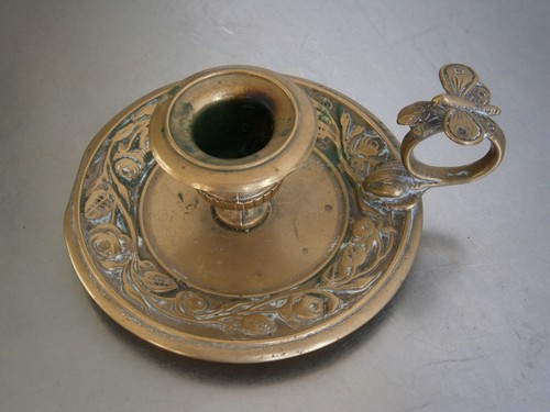Candelabro mano bronzo dorata - candelabro,