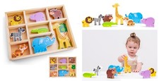 8 animali in legno coccodrillo