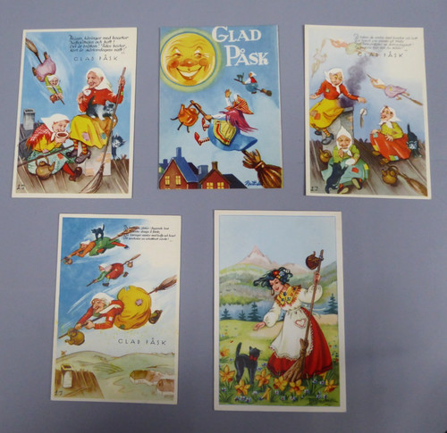 Cartolina vintage svedese glad - cartolina,
