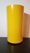 Vaso/contenitore pastello giallo vintage 9" plastica picnic campeggio stile Kartell