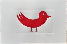 Giuliano Tomaino acquaforte calcografia "Cimbello" rosso  60x40 firmata numerata