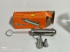 Siringa DECORATORE  per dolci vintage a tre cornetti in acciaio Inox made in Ita