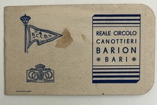 1939 Tessera Sport REALE CIRCOLO CANOTTIERI BARION BARI Canottaggio