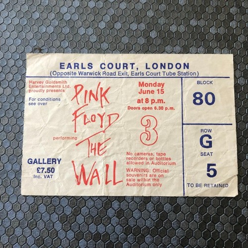 Pink floyd ticket - ticket, earls
