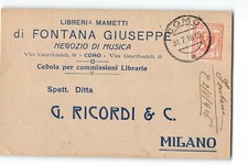 13896 COMO LIBRERIA MAMETTI DI FONTANA NEGOZIO DI MUSICA X MILANO - CEDOLA LIBRA