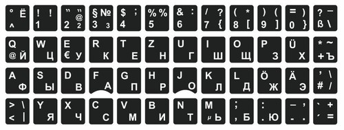 Adesivo tastiera tedesco - , +