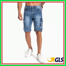 Bermuda Uomo Cargo Jeans Corto