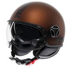 Momodesign Casco Momo Jet E2206 Evo Mono Matt Espresso Nero Doppia Visiera