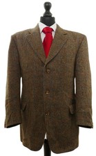 Harris Tweed Atelier Torino Giacca 27 Verde Oliva A Quadri 3 Bottoni Come Nuova