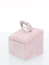 Anello veretta in Oro Bianco 18kt con 5 Brillanti - incastonatura a cuore