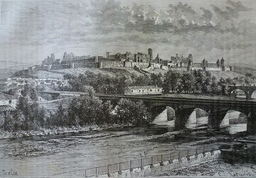 Carcassone cite gravure - la,