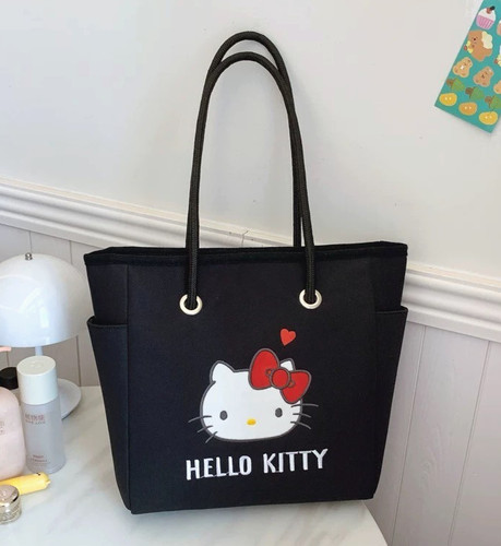 Borsa hello kitty nera tote - nera,