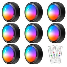 Luci LED Puck 16 Colori RGB con Telecomando per Armadio,Camera da Letto H2Z74292