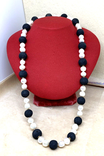 Collana con sfere pietra - con,