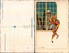 LIBERTY ART NOUVEAU-CARNEVALE MASCHERA-ARLECCHINO VENEZIA-C88-26