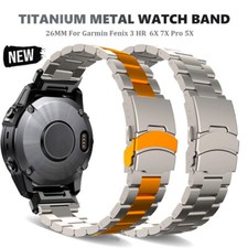 Cinturino Orologio Titanio per Garmin Fenix 8 7X 6X Pro 5X Plus 7X 3 HR Cinturino Metallo