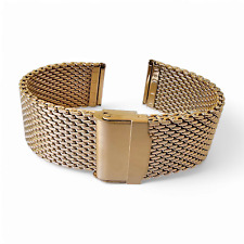 Cinturino Orologio Placcato Oro Alta Qualità Maglia Squalo Spessore 2,7mm 18 20 22mm UK