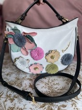 ??? Braccialini Jasmine Fiori Bellissima Tema Vera Pelle Borsa Donna ?