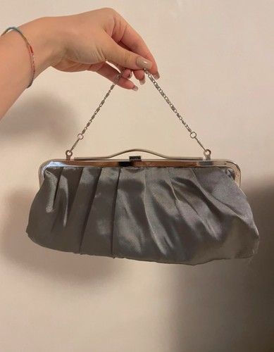 Pochette donna raso grigio
