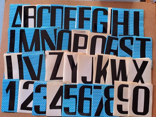 Stock lettere numeri adesivi - e,