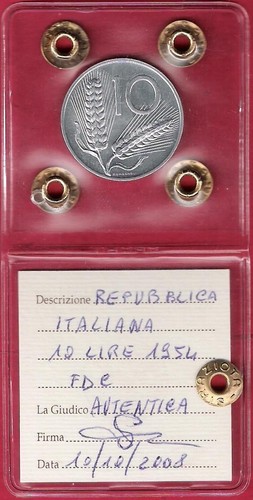 Lire 1954 spiga perizia - 10,