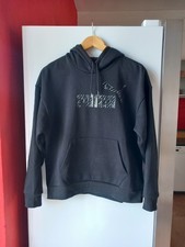 Felpa con cappuccio nera donna Puma